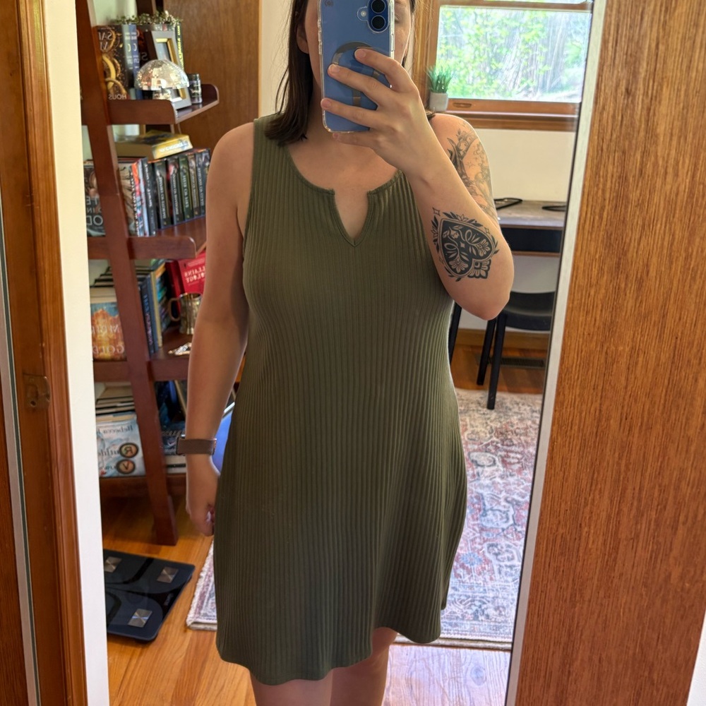American Eagle Olive Green Sleeveless Dress
